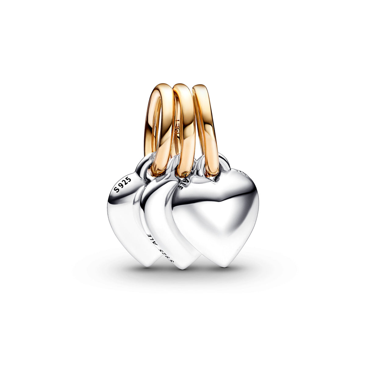Dangle Charm – 14k Gold-Plated – Two-tone Splittable Friendship Triple