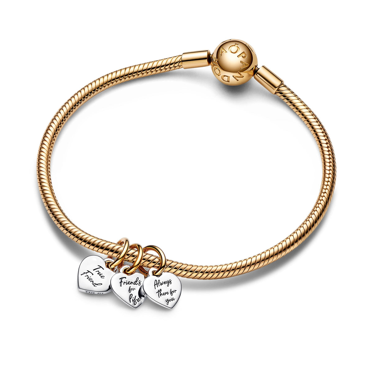 Dangle Charm – 14k Gold-Plated – Two-tone Splittable Friendship Triple