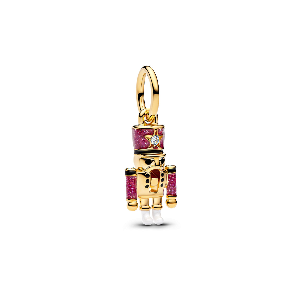 Dangle Charm – 14k Gold-Plated – Moveable Nutcracker