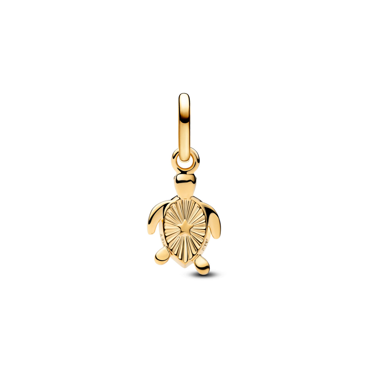 Dangle Charm – 14k Gold-Plated – Green Turtle Mini