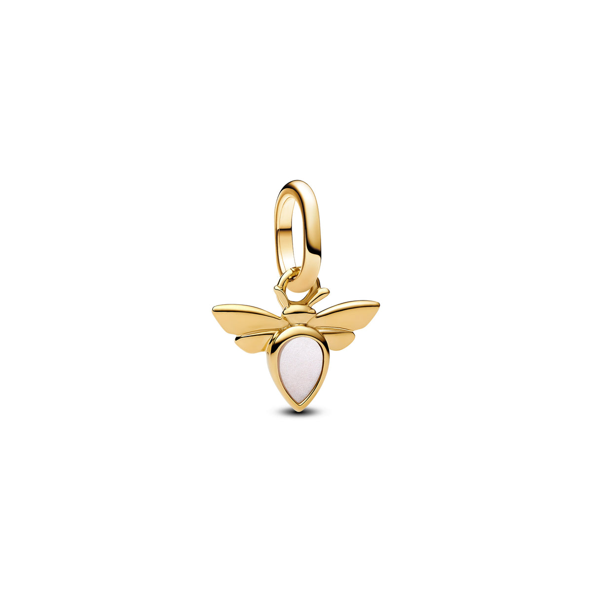 Dangle Charm – 14k Gold-Plated – White Bee Mini