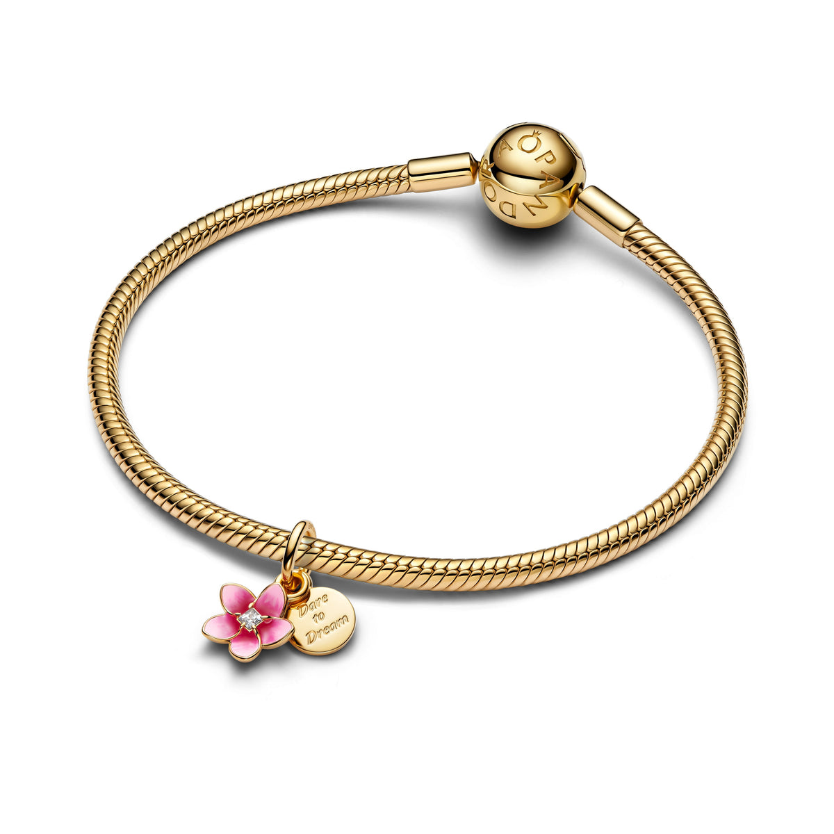 Dangle Charm – 14k Gold-Plated – Disney Moana Flower