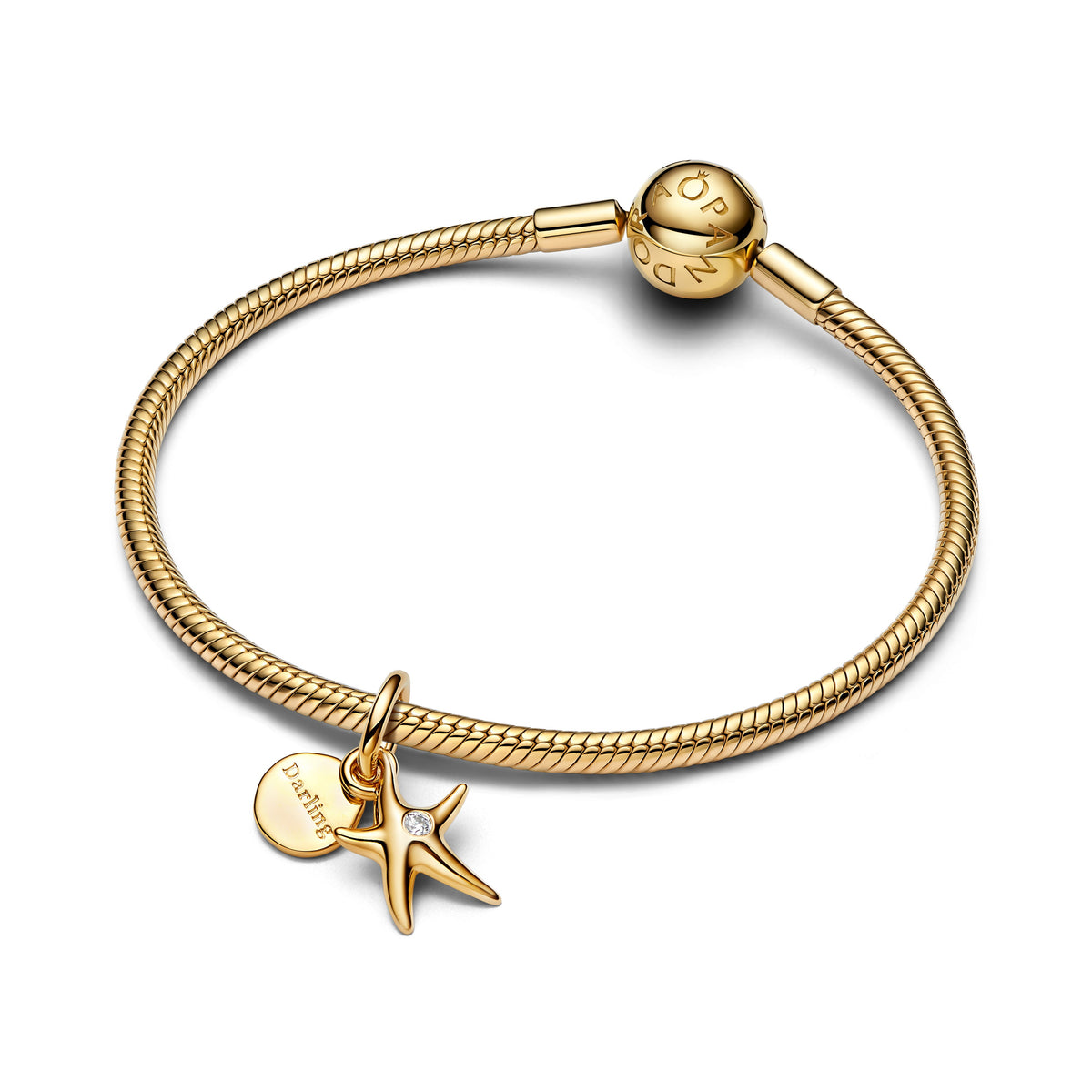 Dangle Charm – 14k Gold-Plated – Starfish Double