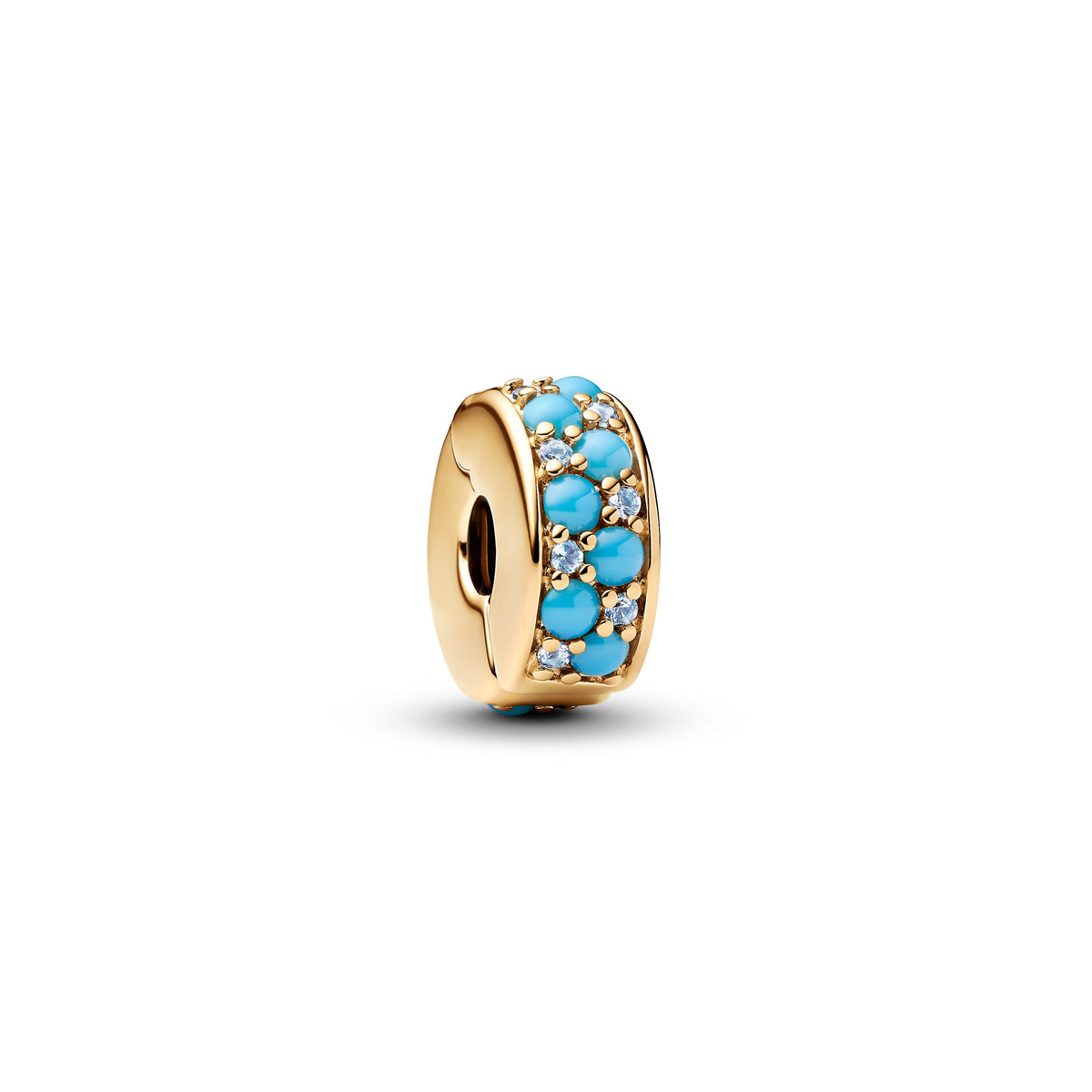 Clip Charm – 14k Gold-Plated – Aqua Blue