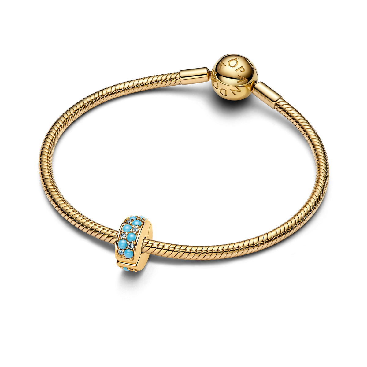 Clip Charm – 14k Gold-Plated – Aqua Blue