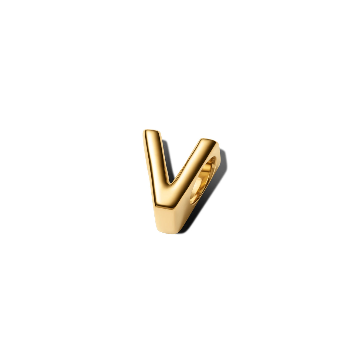 Charm – 14k Gold-Plated – Letter V Alphabet