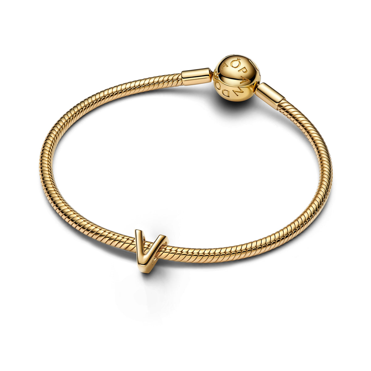 Charm – 14k Gold-Plated – Letter V Alphabet