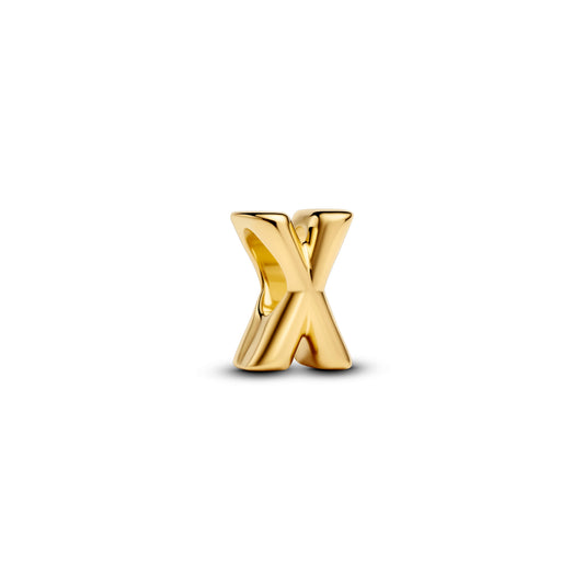 Charm – 14k Gold-Plated – Letter X Alphabet