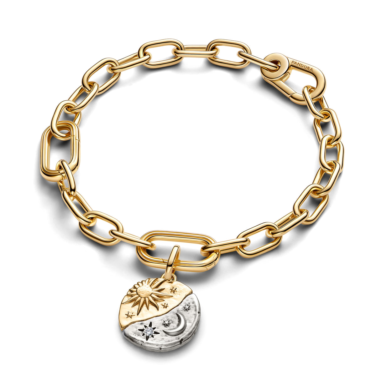 Charm – 14k Gold-Plated – Sun and Moon Medallion