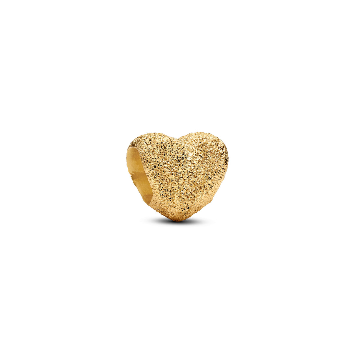 Mini Charm – 14k Gold-Plated – Textured Heart