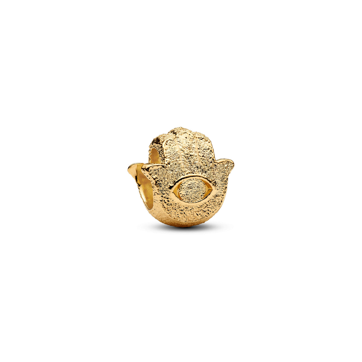 Mini Charm – 14k Gold-Plated – Textured Hamsa Hand