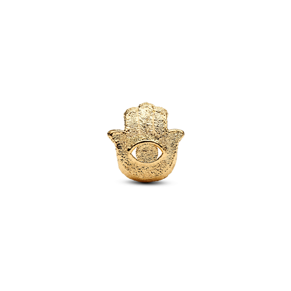 Mini Charm – 14k Gold-Plated – Textured Hamsa Hand