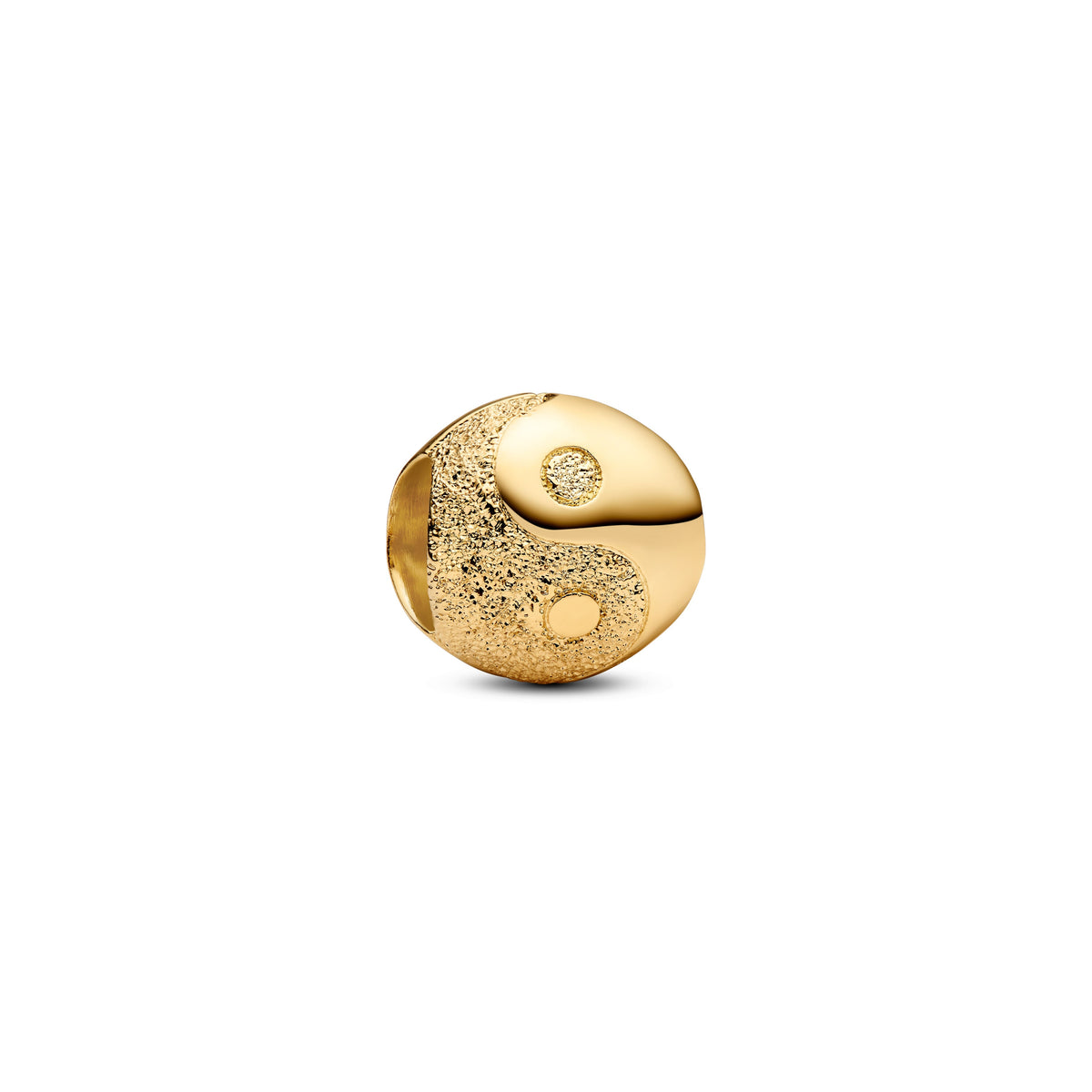 Mini Charm – 14k Gold-Plated – Textured Yin and Yang