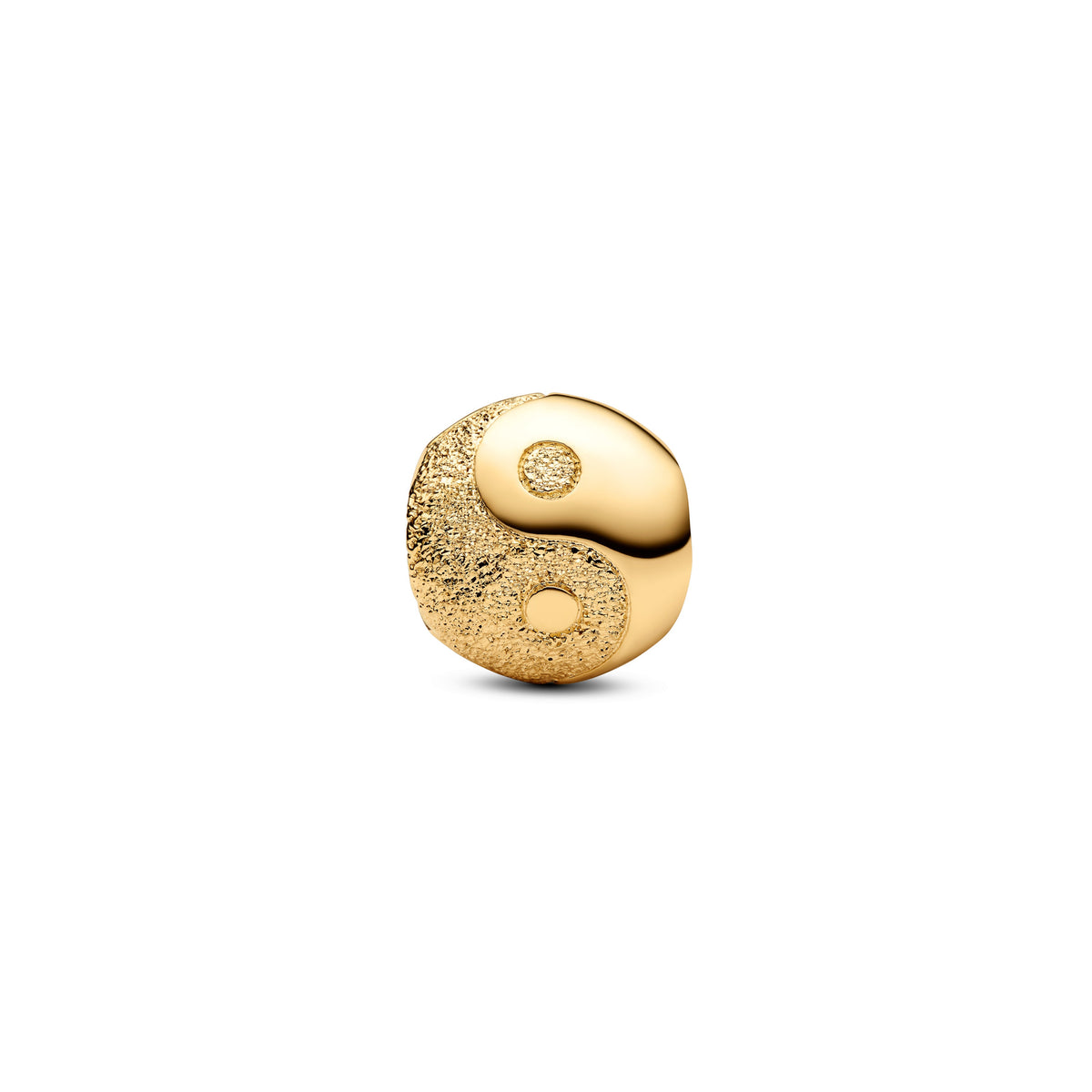 Mini Charm – 14k Gold-Plated – Textured Yin and Yang