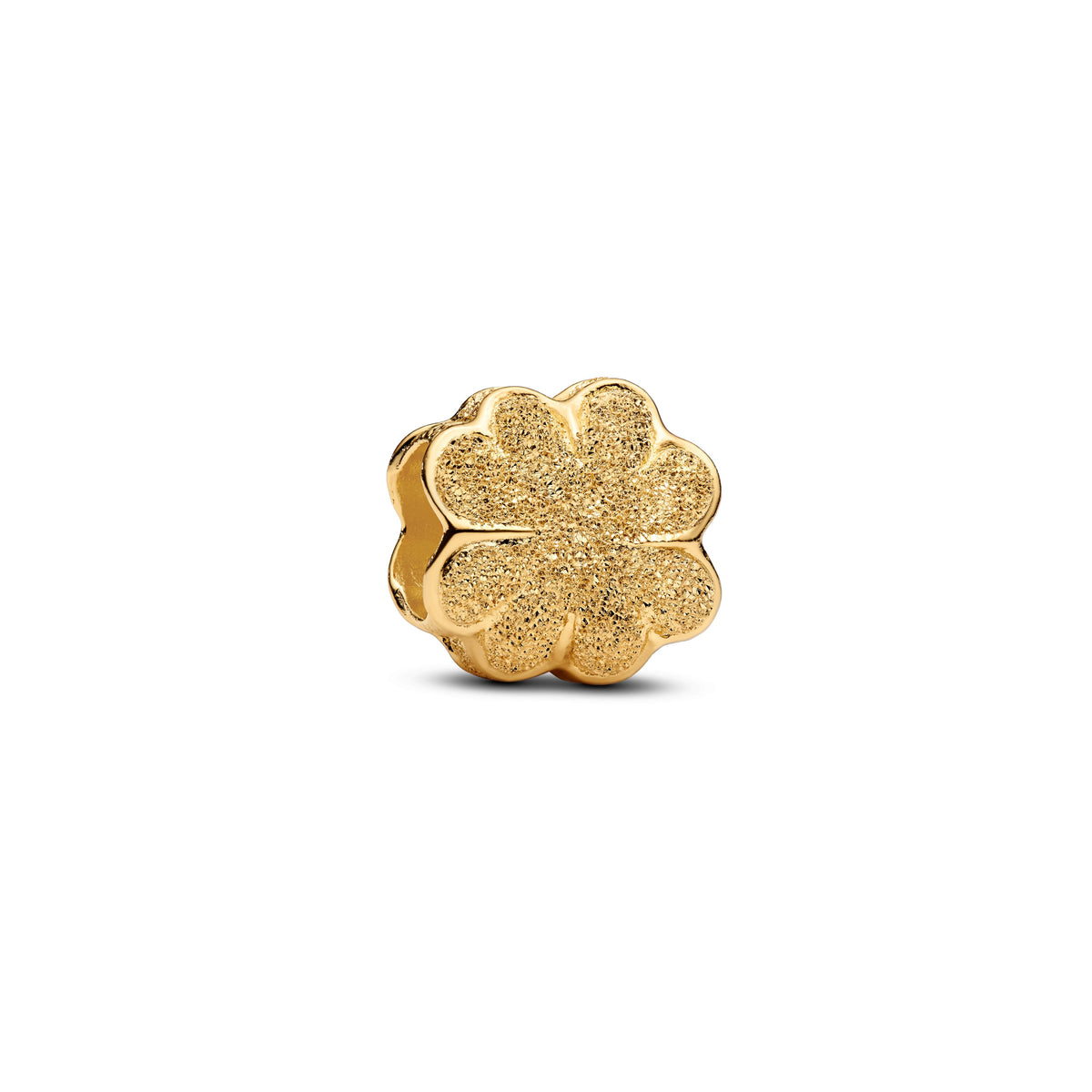 Mini Charm – 14k Gold-Plated – Textured Clover