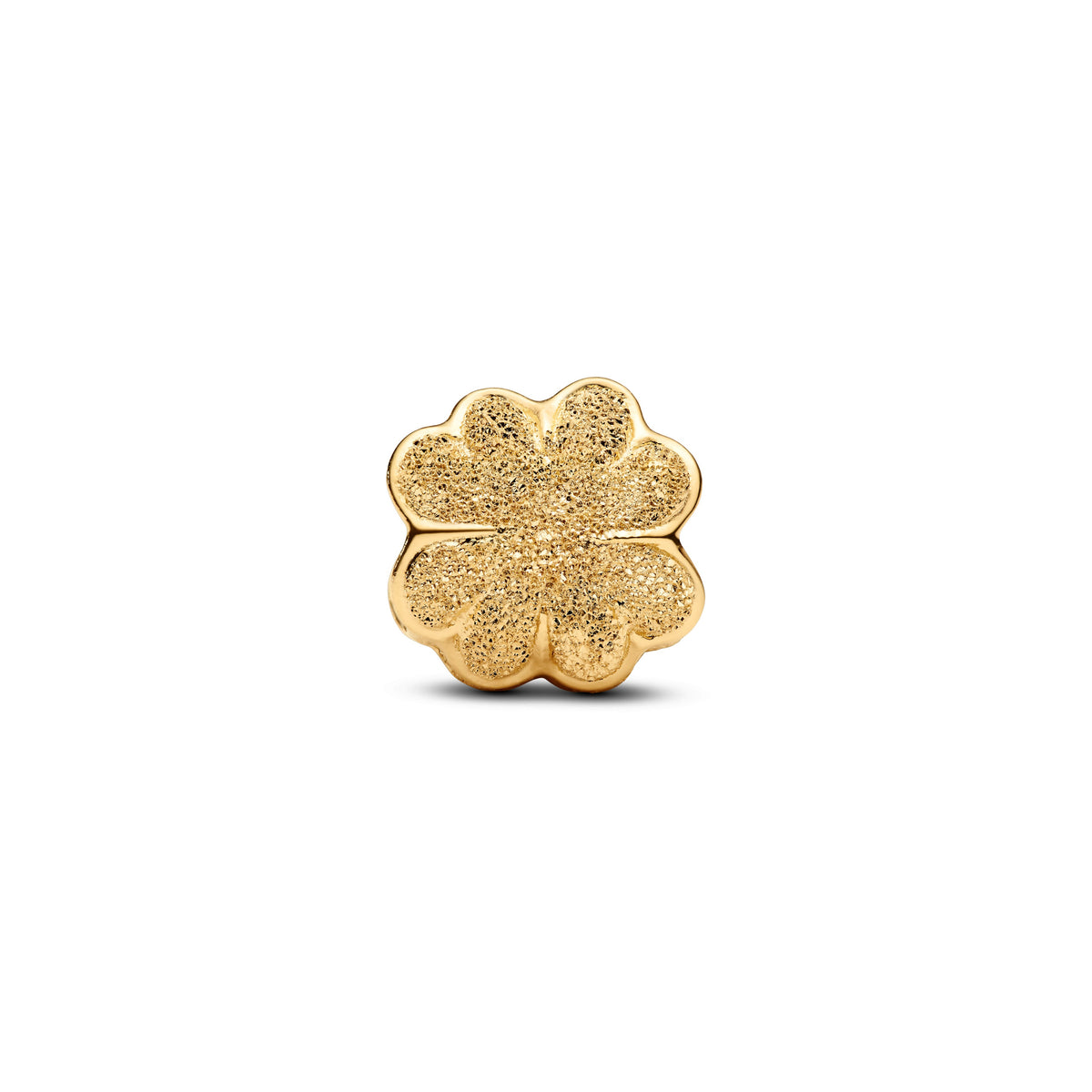 Mini Charm – 14k Gold-Plated – Textured Clover