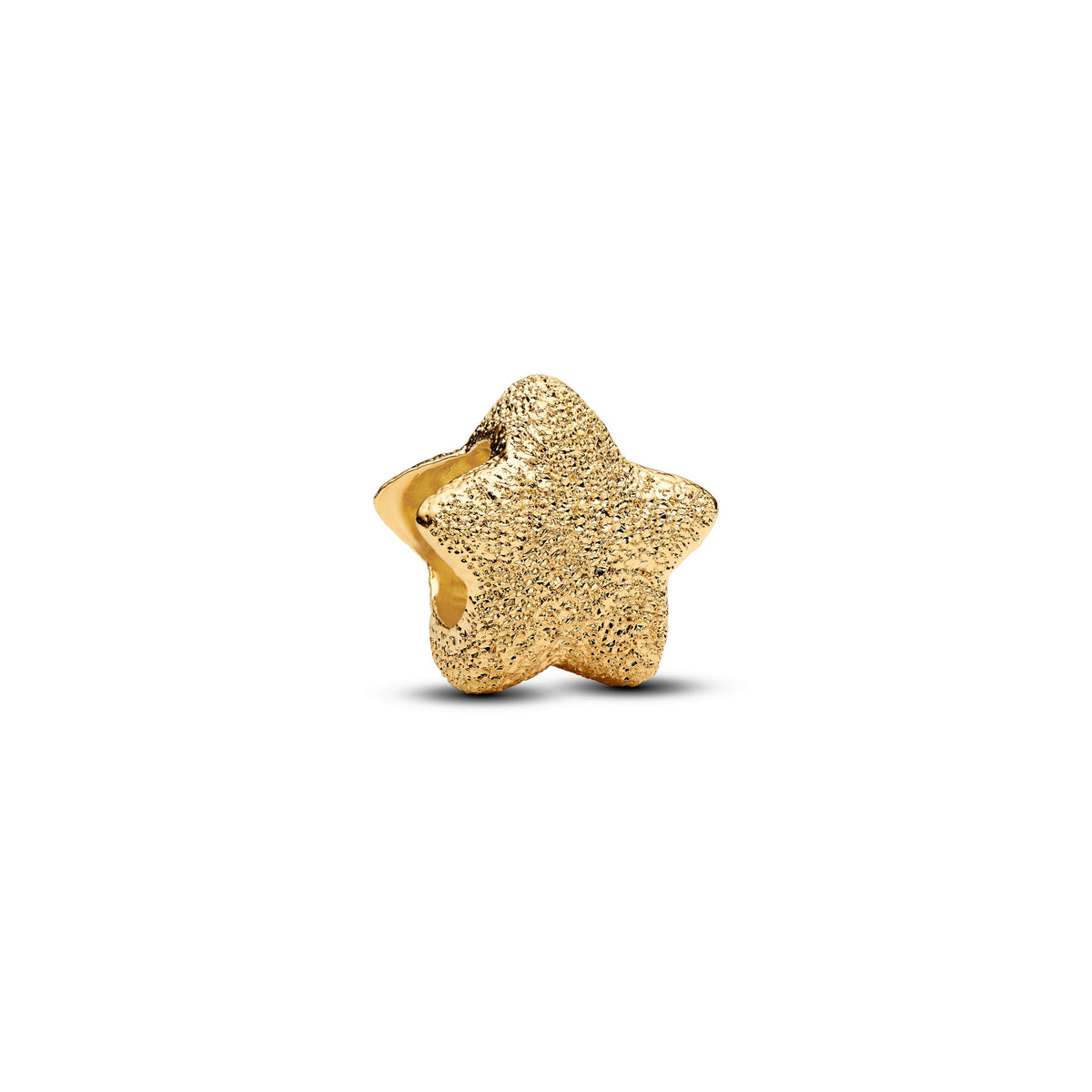 Mini Charm – 14k Gold-Plated – Textured Star