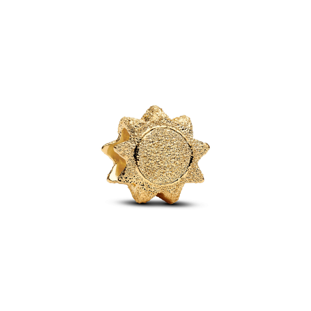 Mini Charm – 14k Gold-Plated – Textured Sun