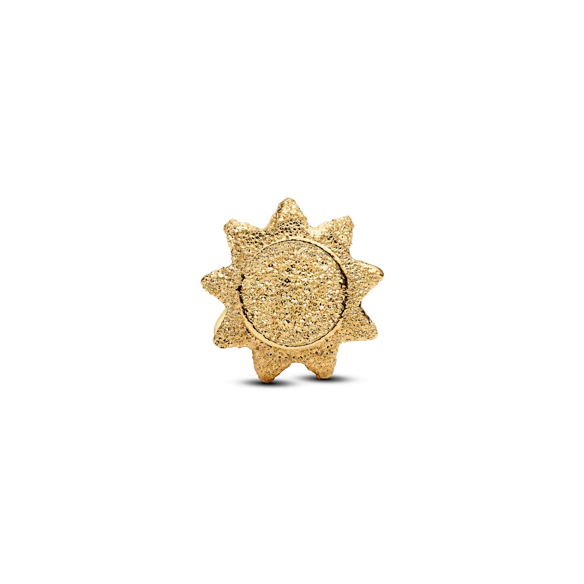 Mini Charm – 14k Gold-Plated – Textured Sun