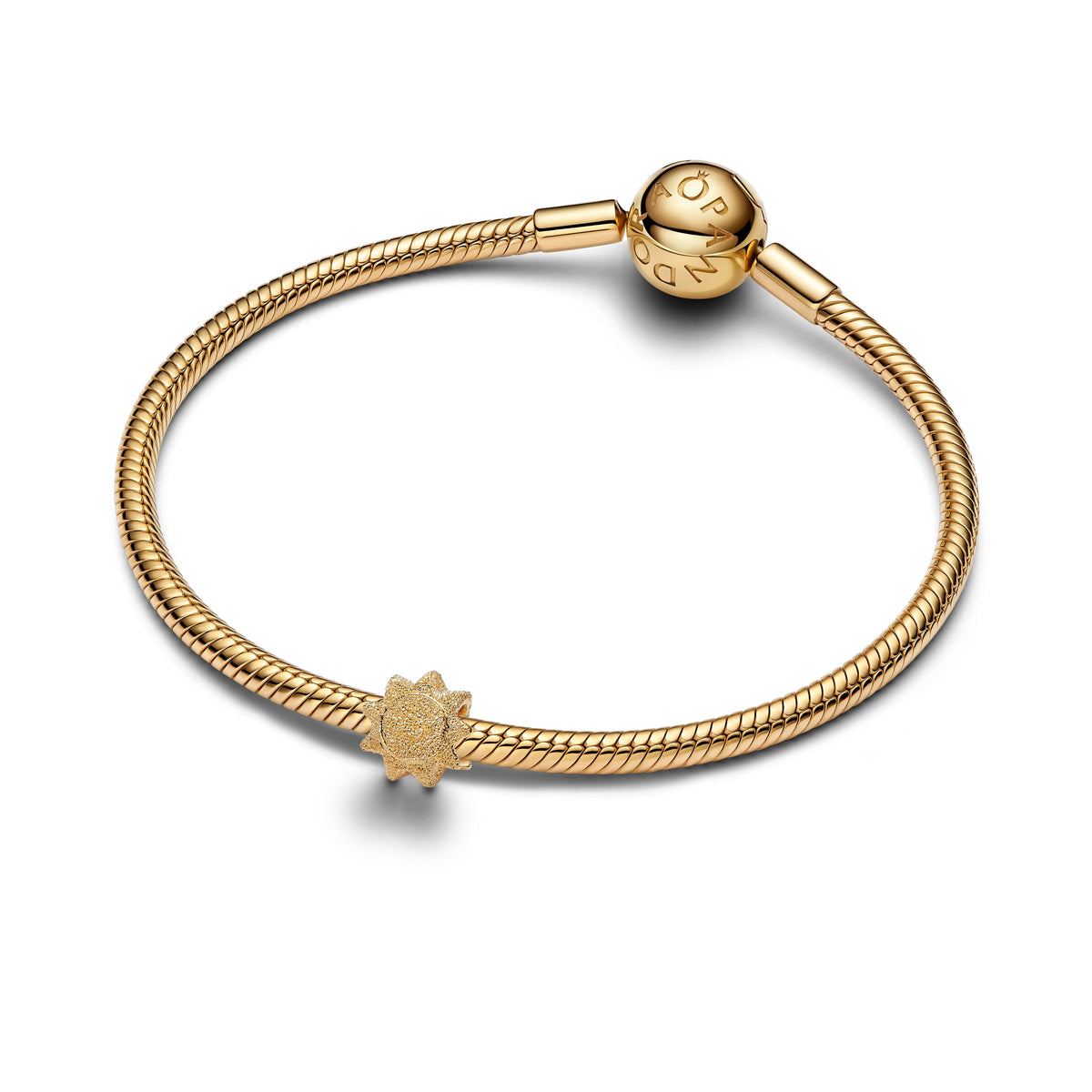 Mini Charm – 14k Gold-Plated – Textured Sun