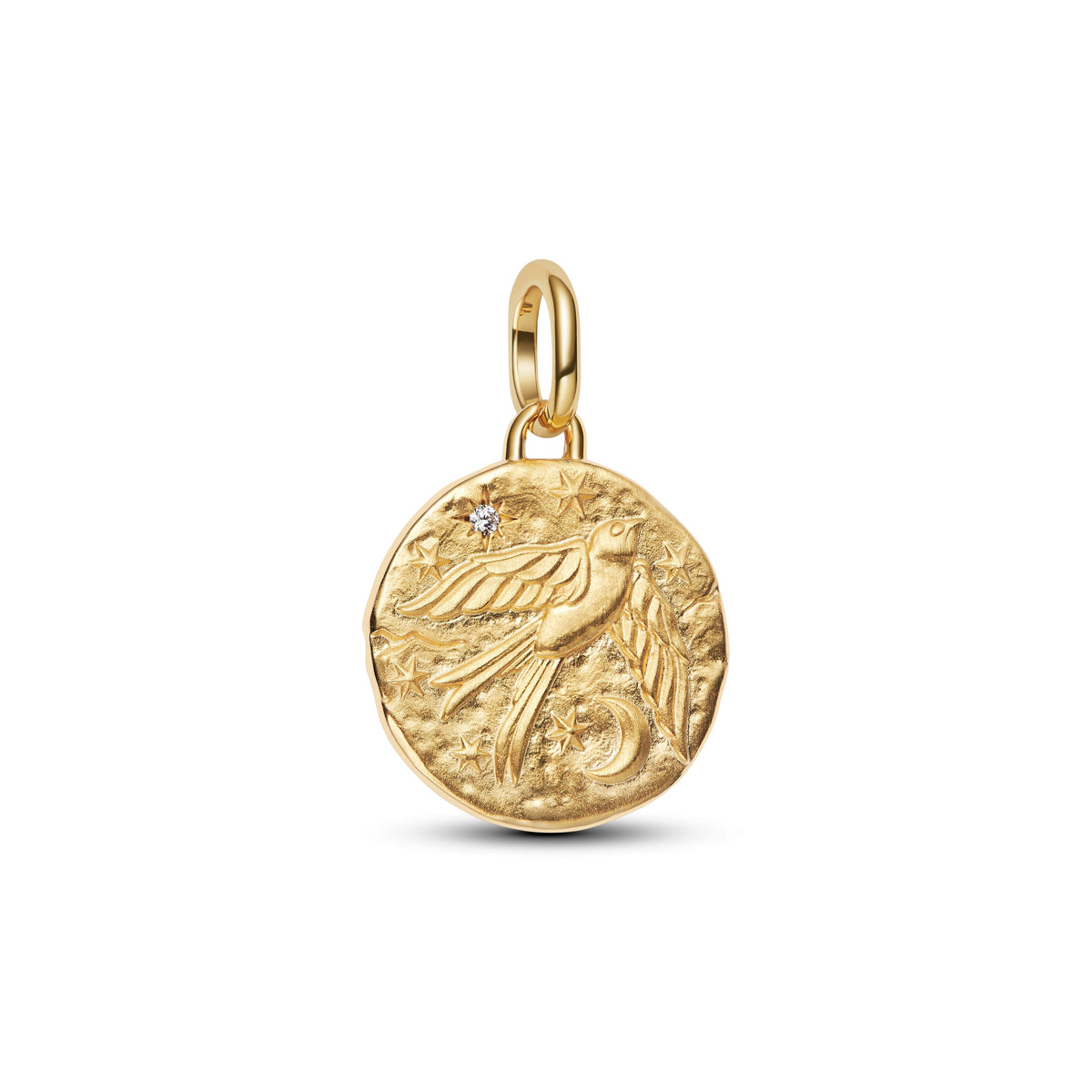 Charm – 14k Gold-Plated – Swallow Medallion