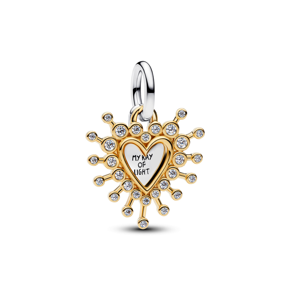 Dangle Charm – 14k Gold-Plated – Radiant Heart Double