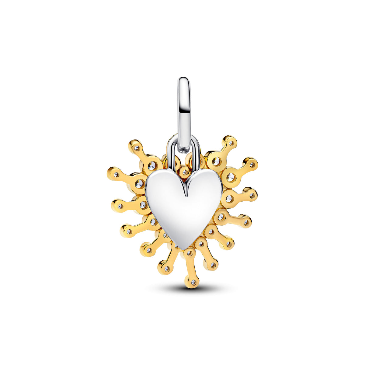 Dangle Charm – 14k Gold-Plated – Radiant Heart Double