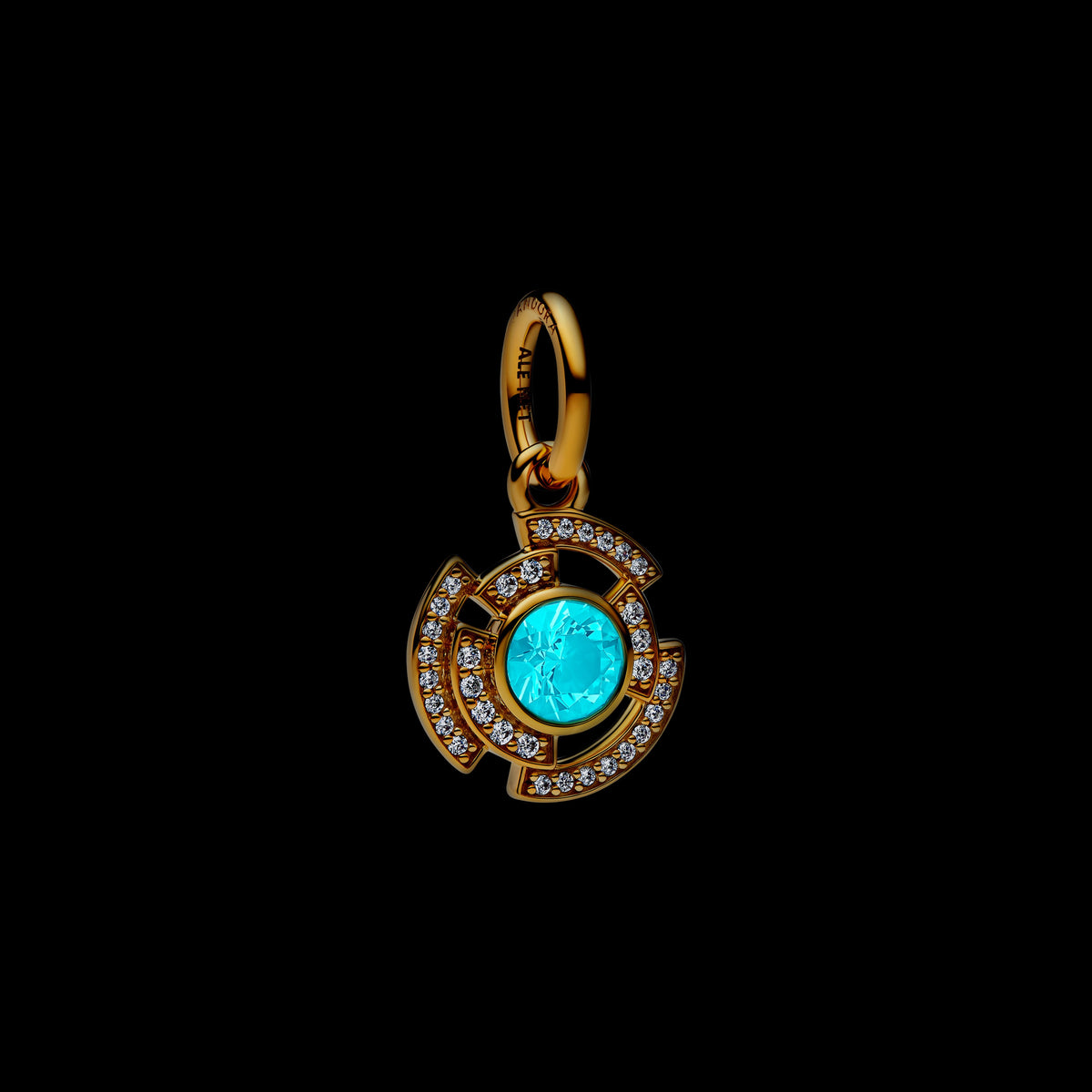 Dangle Charm – 14k Gold-Plated – Marvel Iron Man Arc Reactor