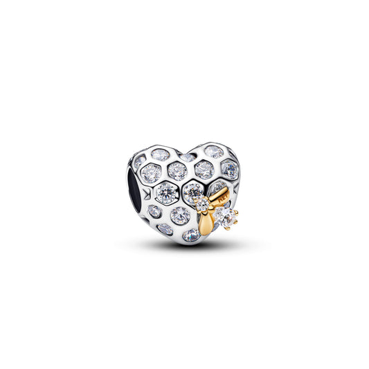 Charm – 14k Gold-Plated – Bridgerton Honeycomb & Bee Heart