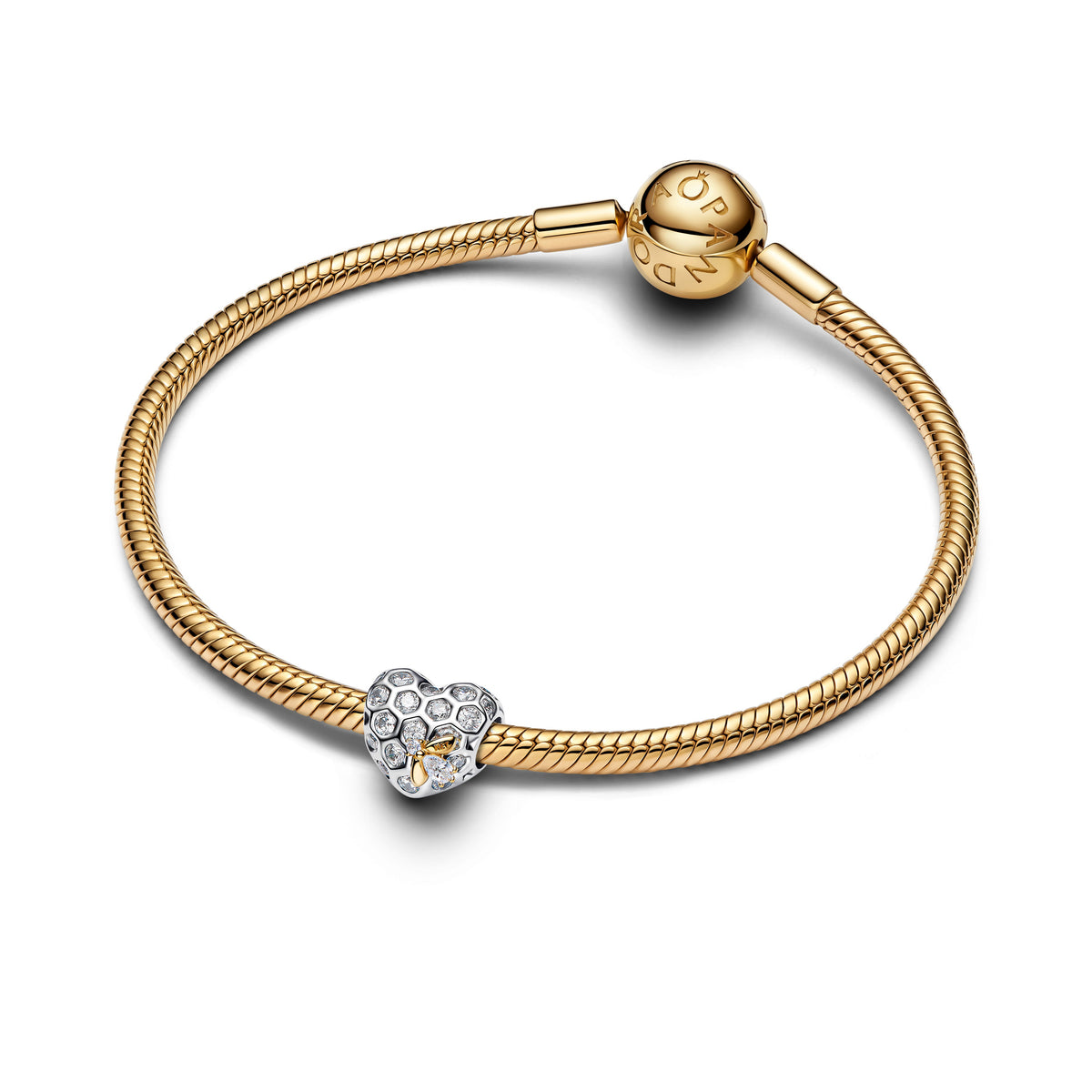Charm – 14k Gold-Plated – Bridgerton Honeycomb & Bee Heart