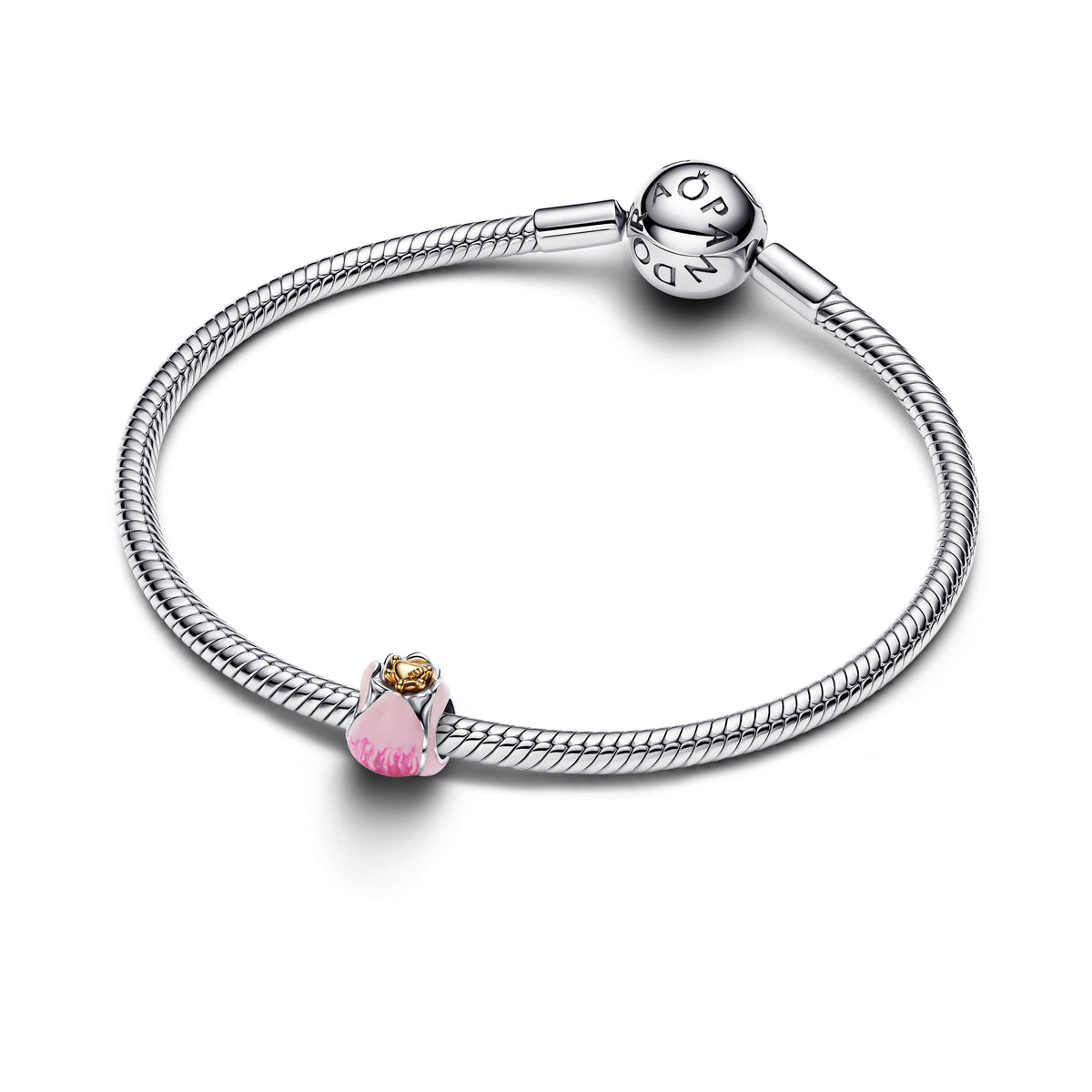 Charm – 14k Gold-Plated – Pink Tulip