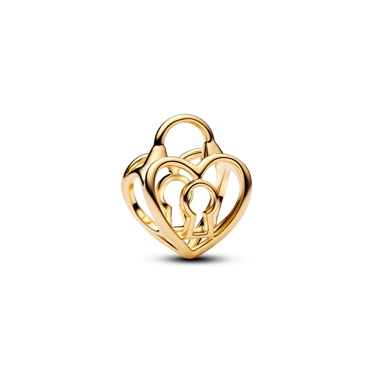 Charm – 14k Gold-Plated – Openwork Heart Padlock