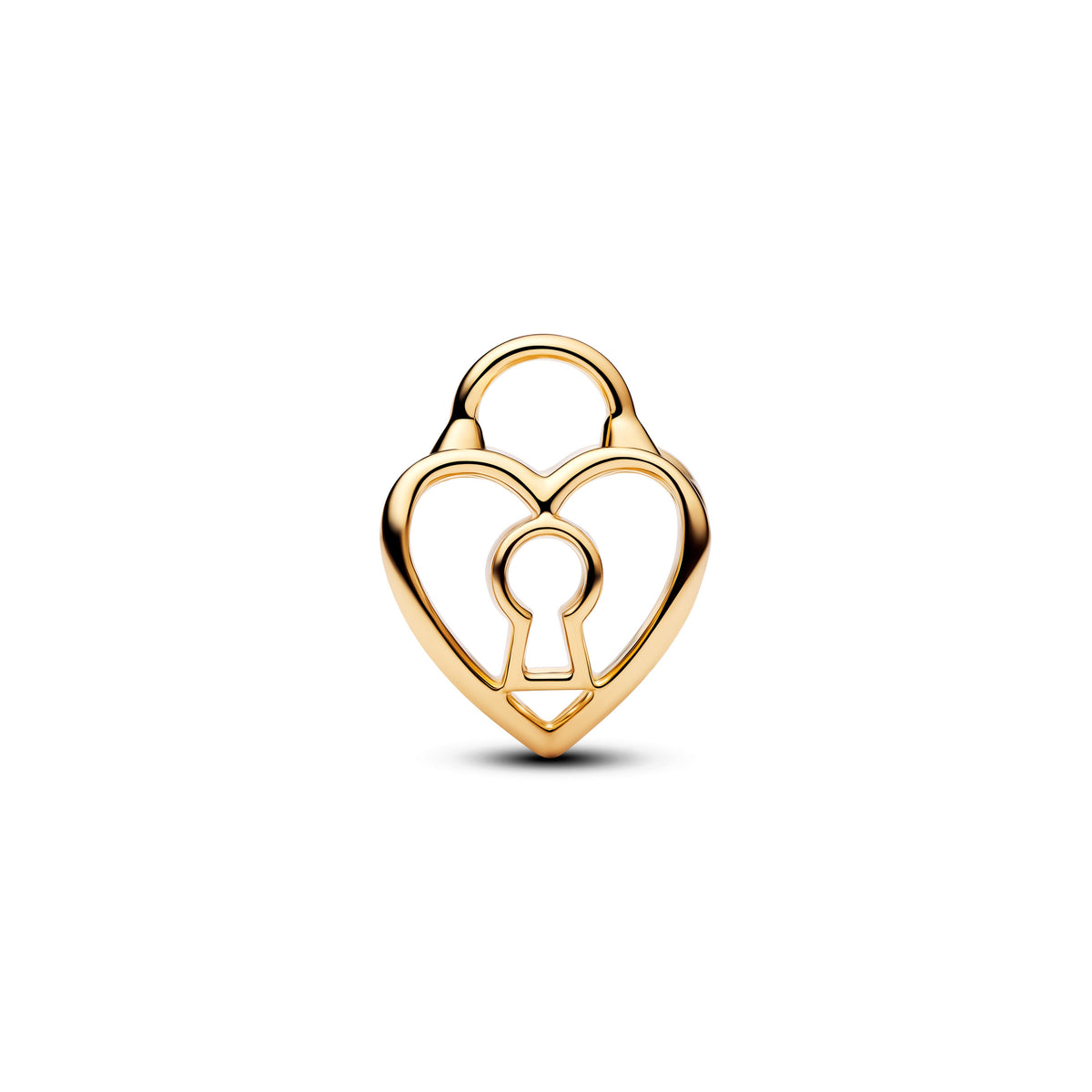 Charm – 14k Gold-Plated – Openwork Heart Padlock