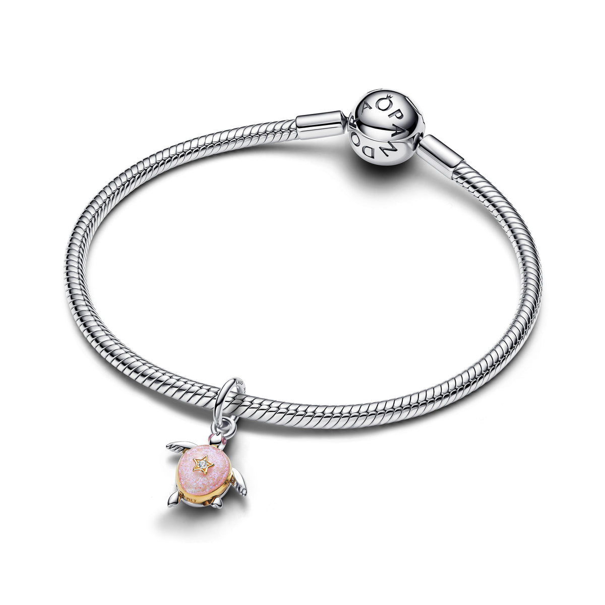 Dangle Charm – 14k Gold-Plated – 2026 Pink Sea Turtle Lab-grown Diamond