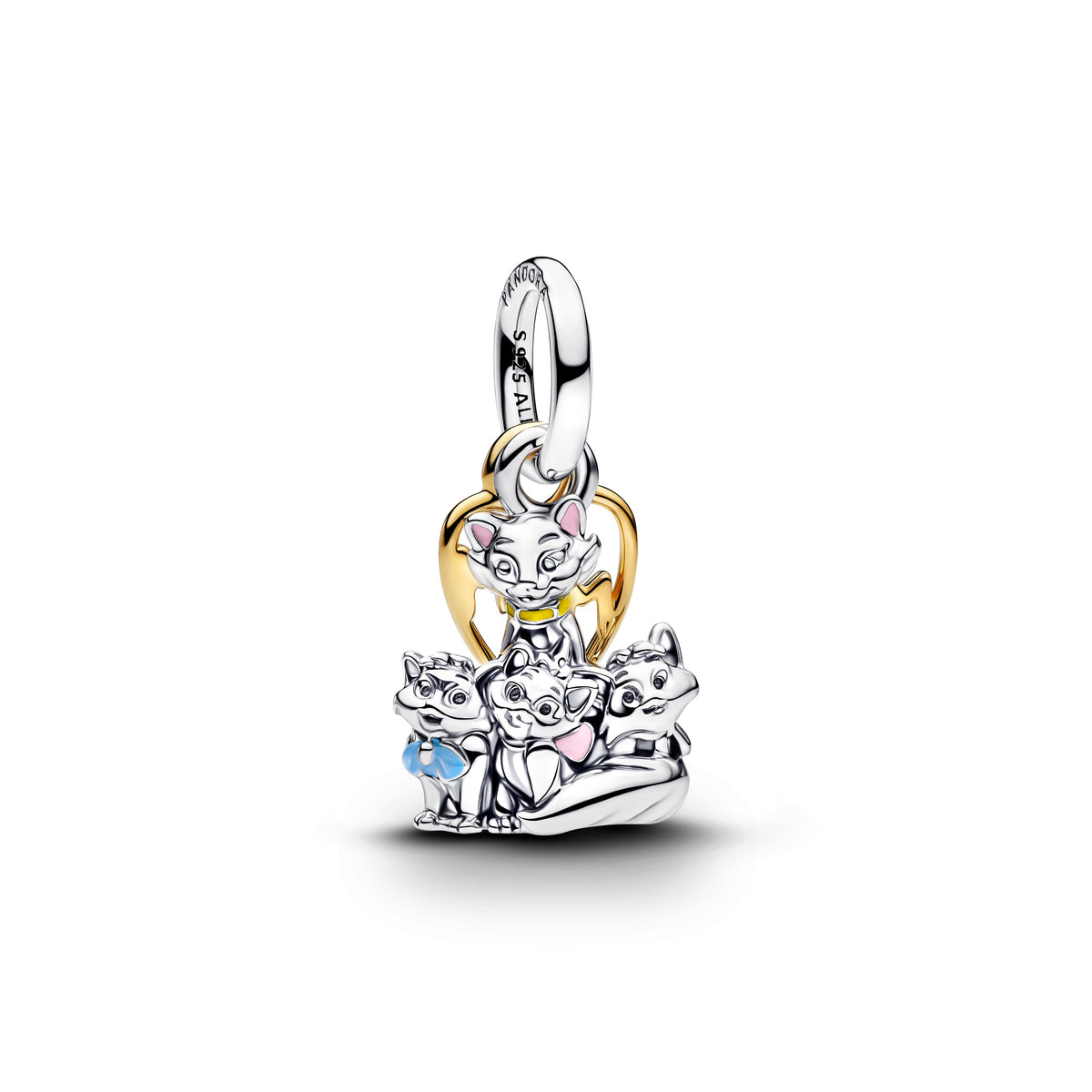 Dangle Charm – 14k Gold-Plated – Disney Aristocats Duchess & Kittens