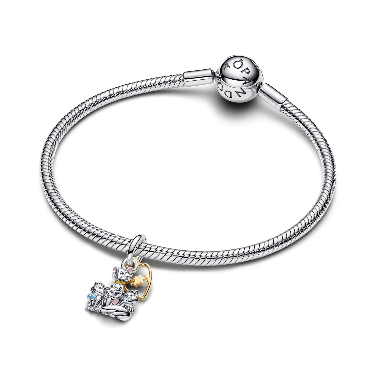 Dangle Charm – 14k Gold-Plated – Disney Aristocats Duchess & Kittens