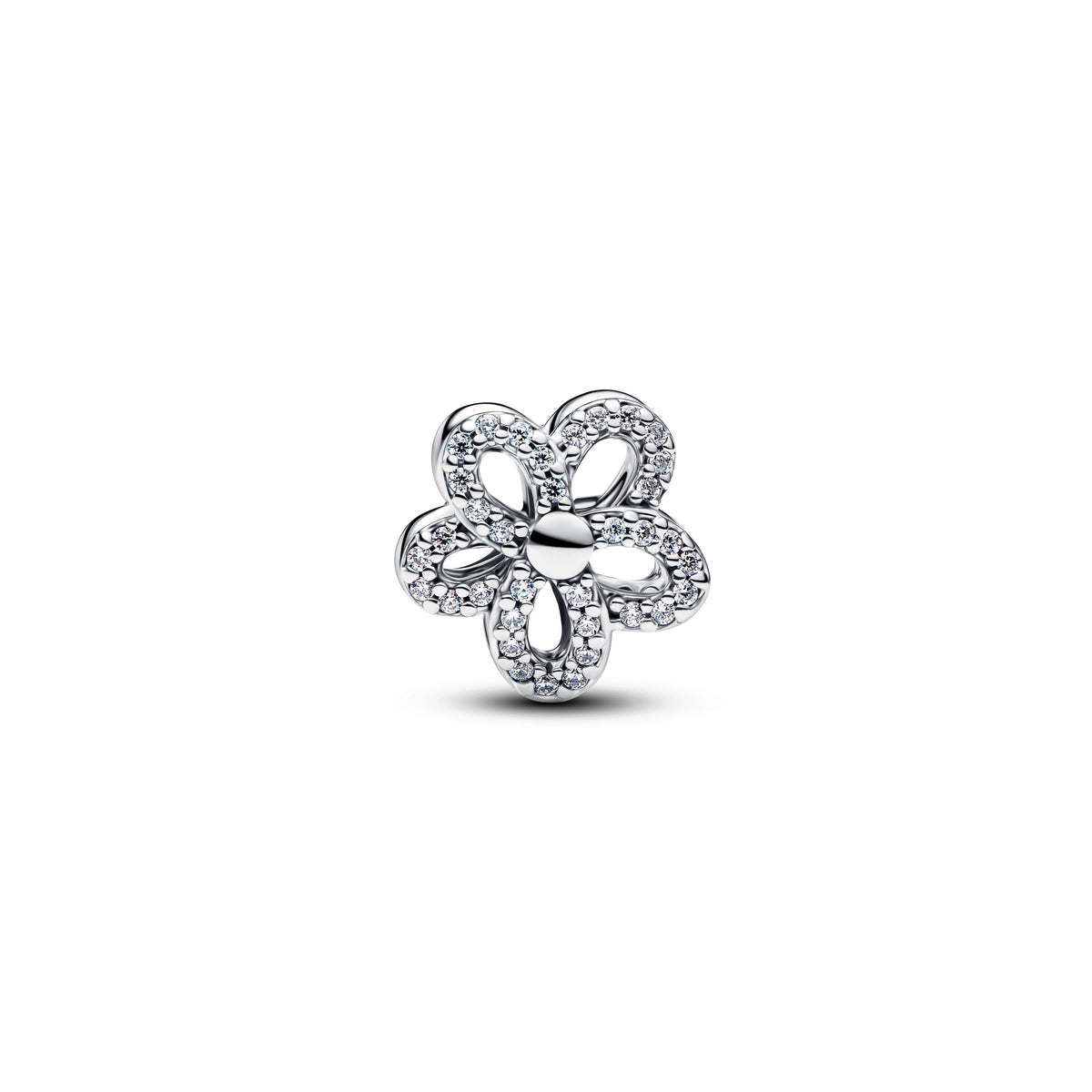 Charm – 14k Gold-Plated – Pavé Flower Openwork