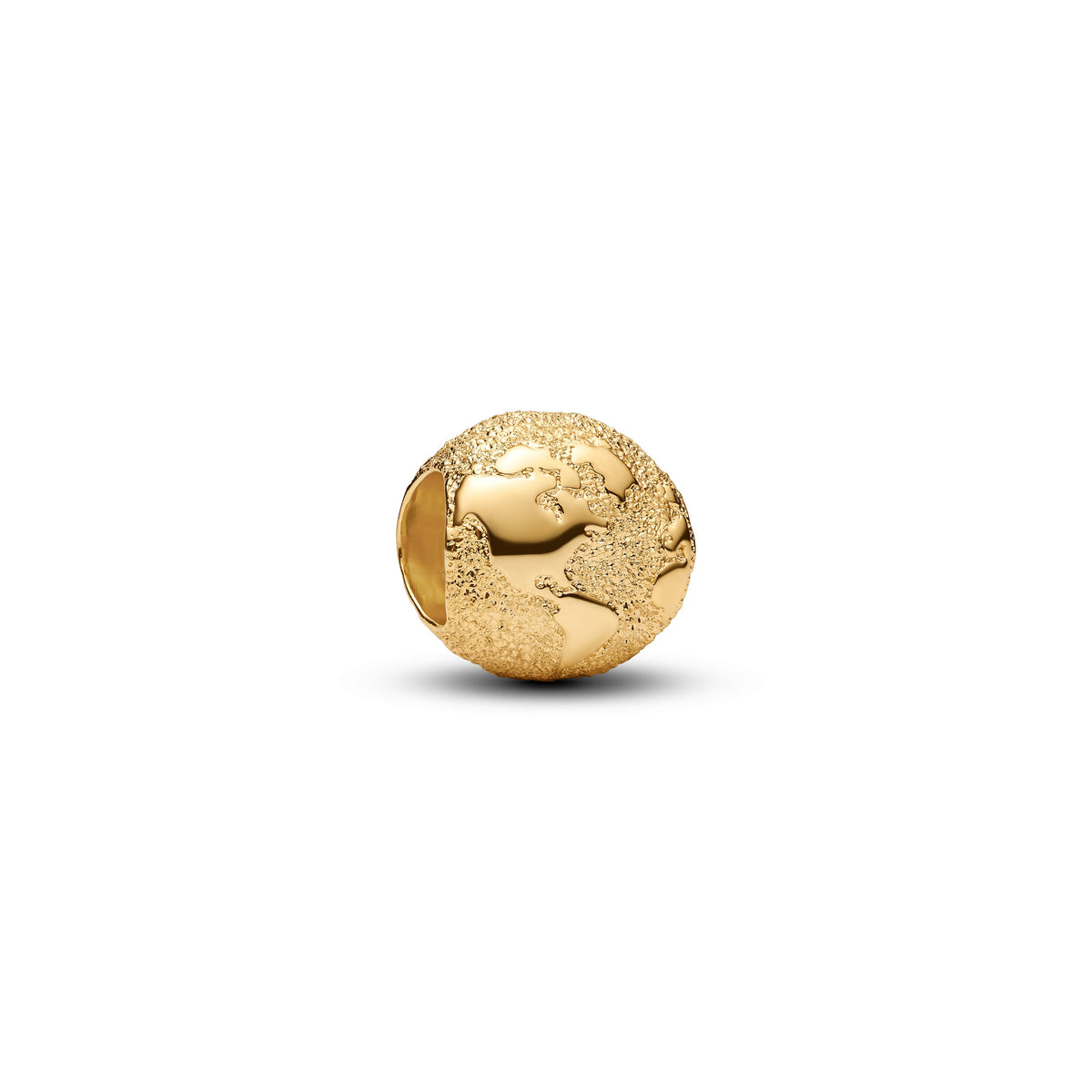 Mini Charm – 14k Gold-Plated – Textured Globe