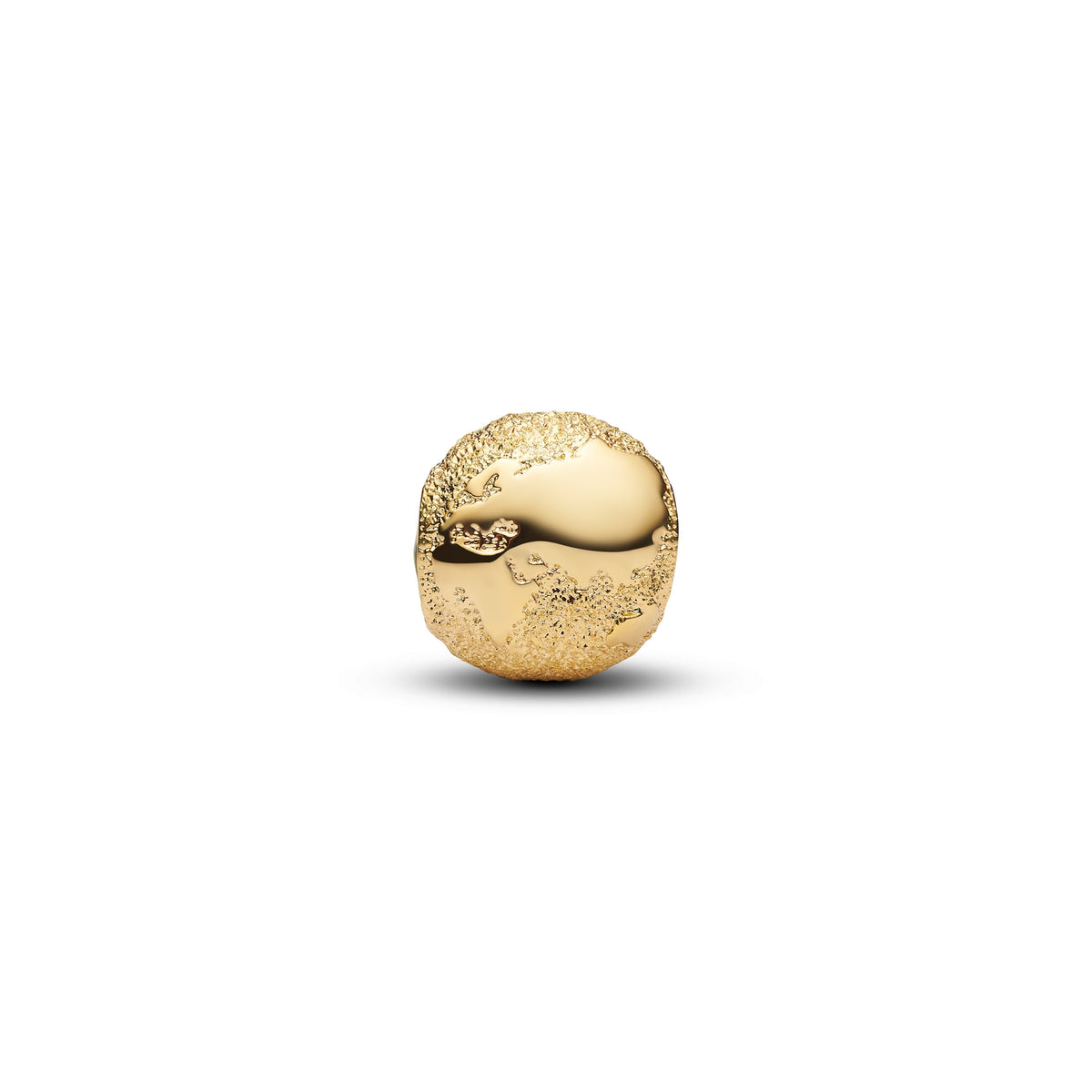 Mini Charm – 14k Gold-Plated – Textured Globe