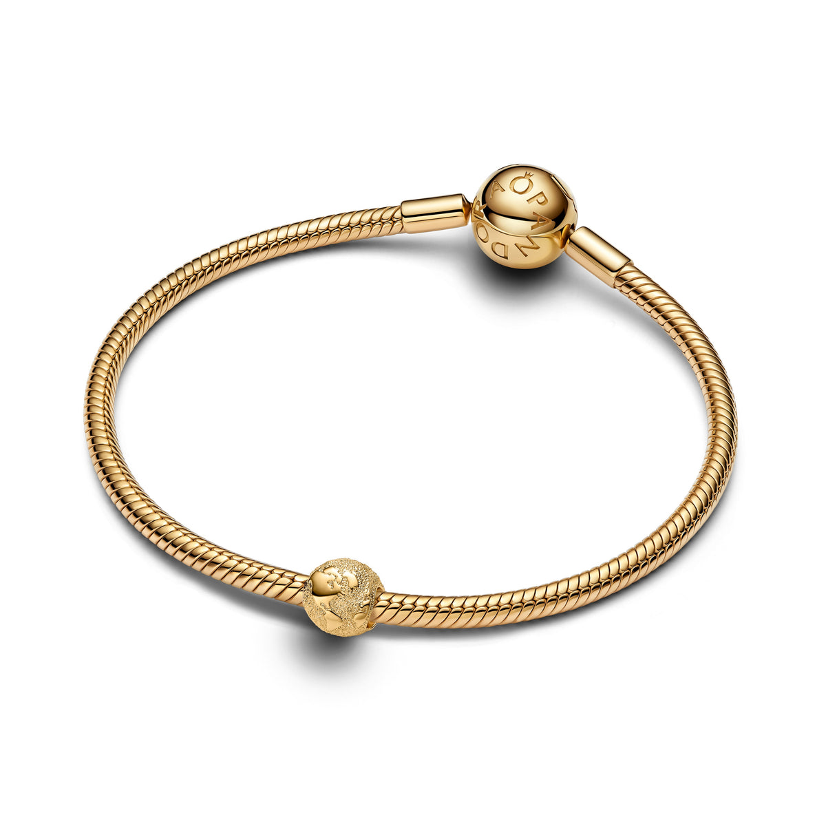 Mini Charm – 14k Gold-Plated – Textured Globe