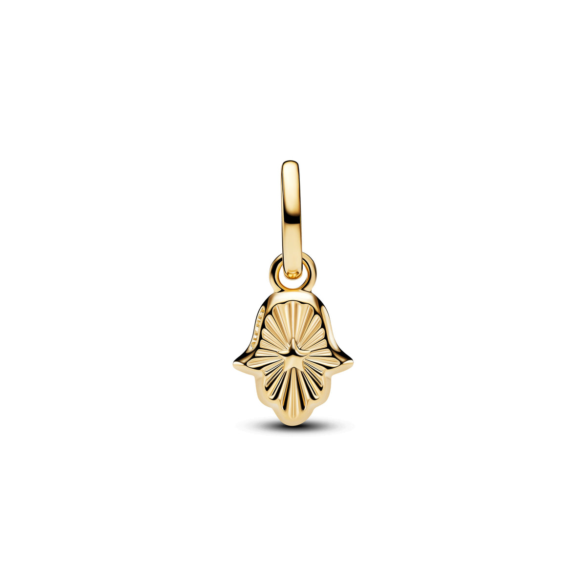 Dangle Charm – 14k Gold-Plated – Green Hamsa Hand Mini