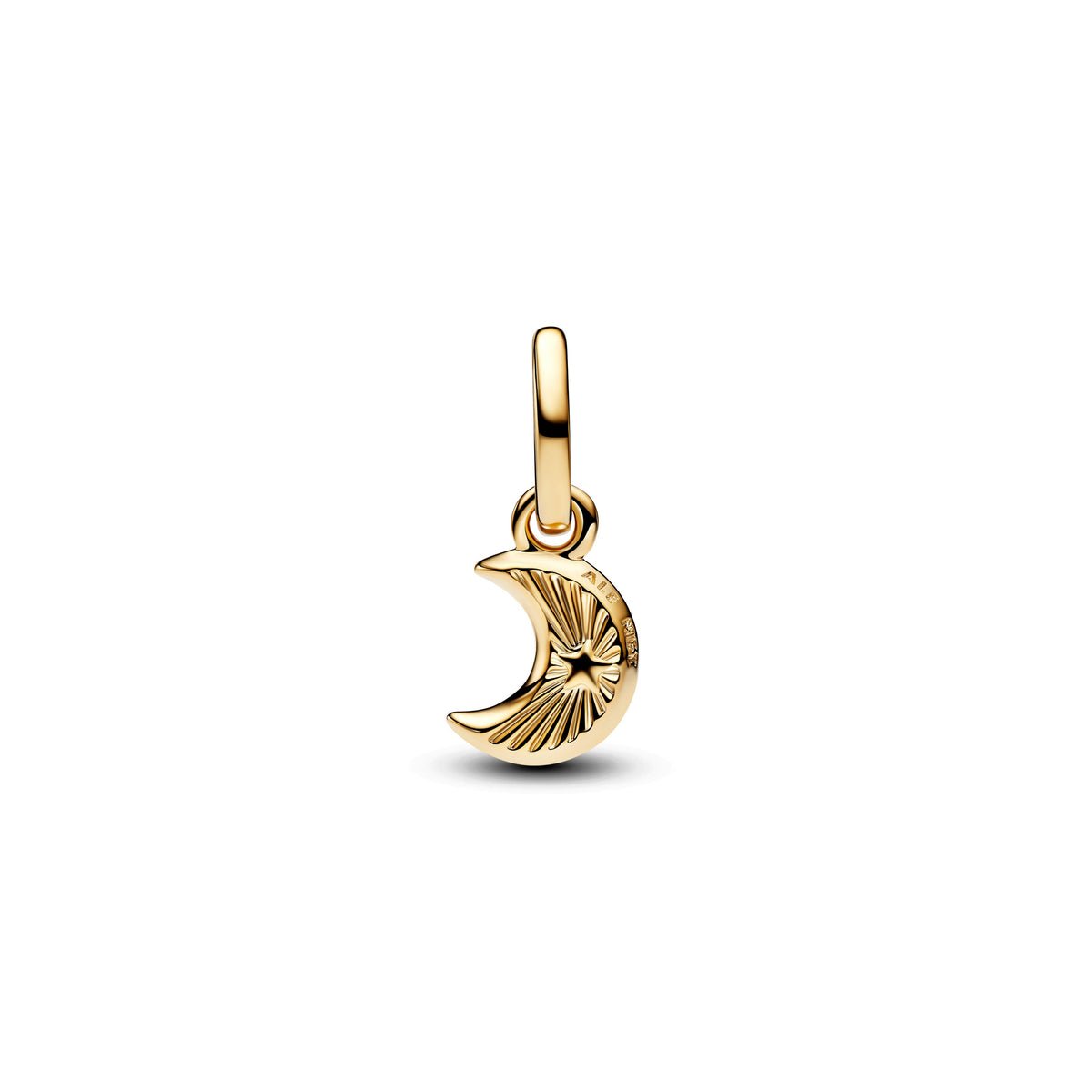 Dangle Charm – 14k Gold-Plated – White Crescent Moon Mini