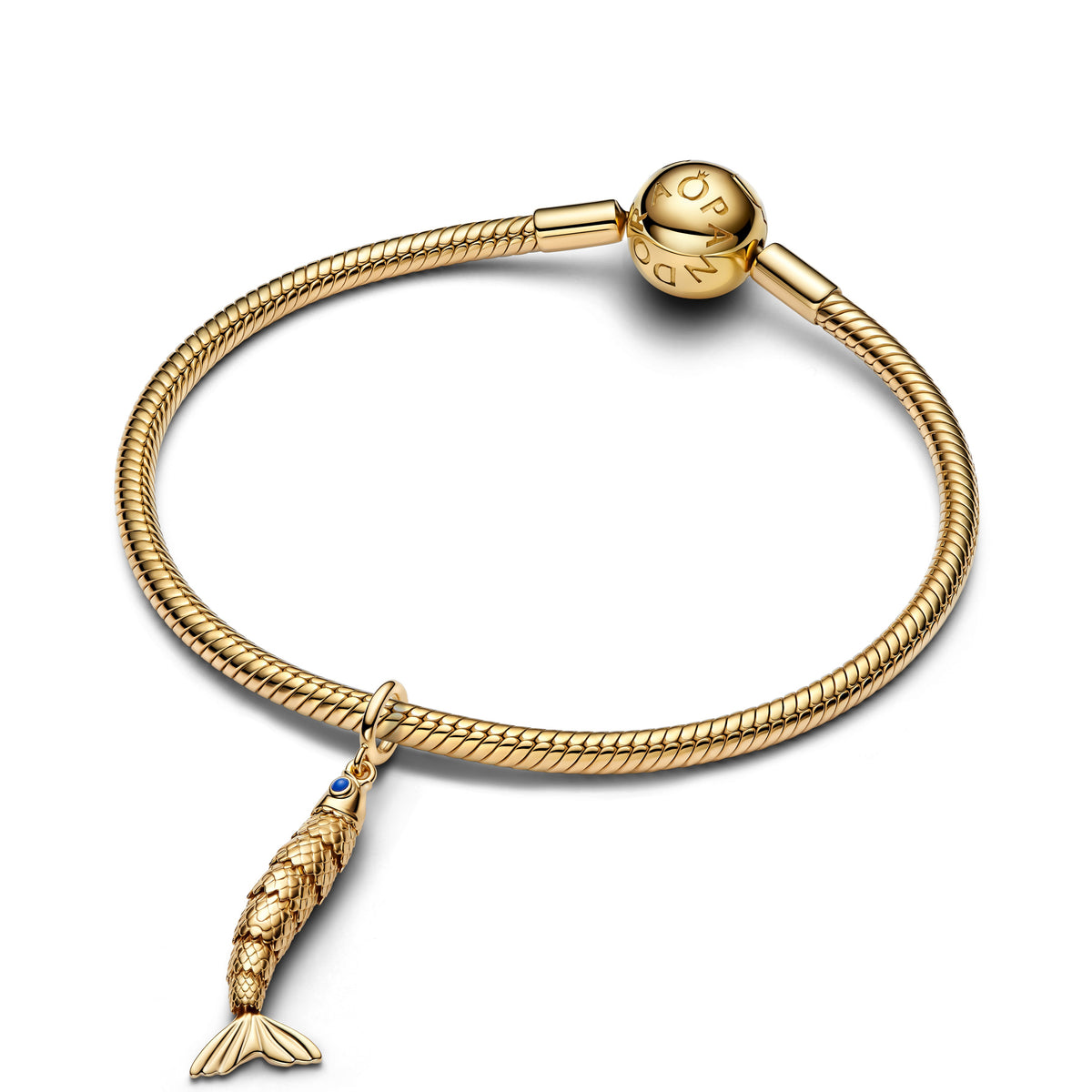 Dangle Charm – 14k Gold-Plated – Articulated Fish