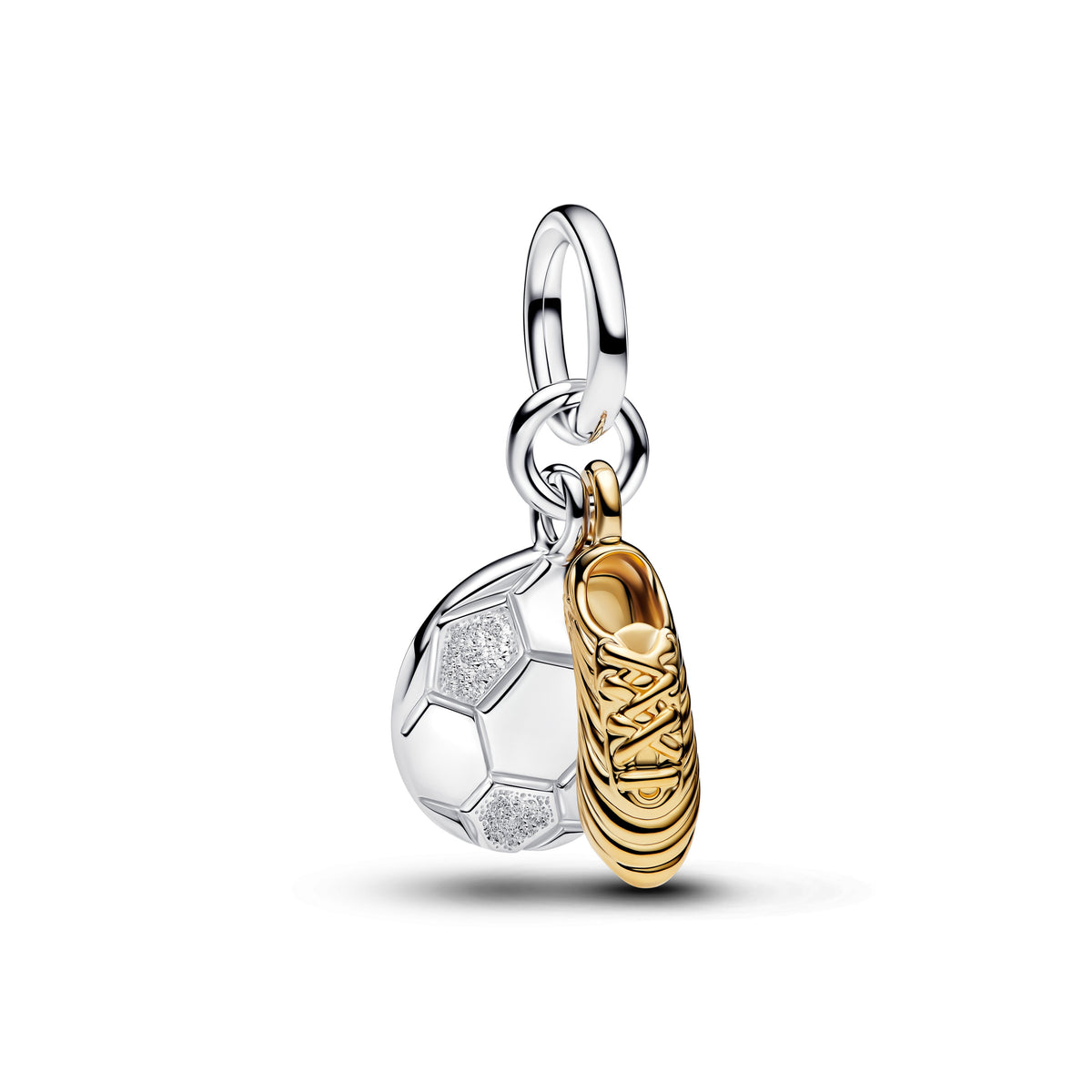 Dangle Charm – 14k Gold-Plated – Soccer Shoe Double
