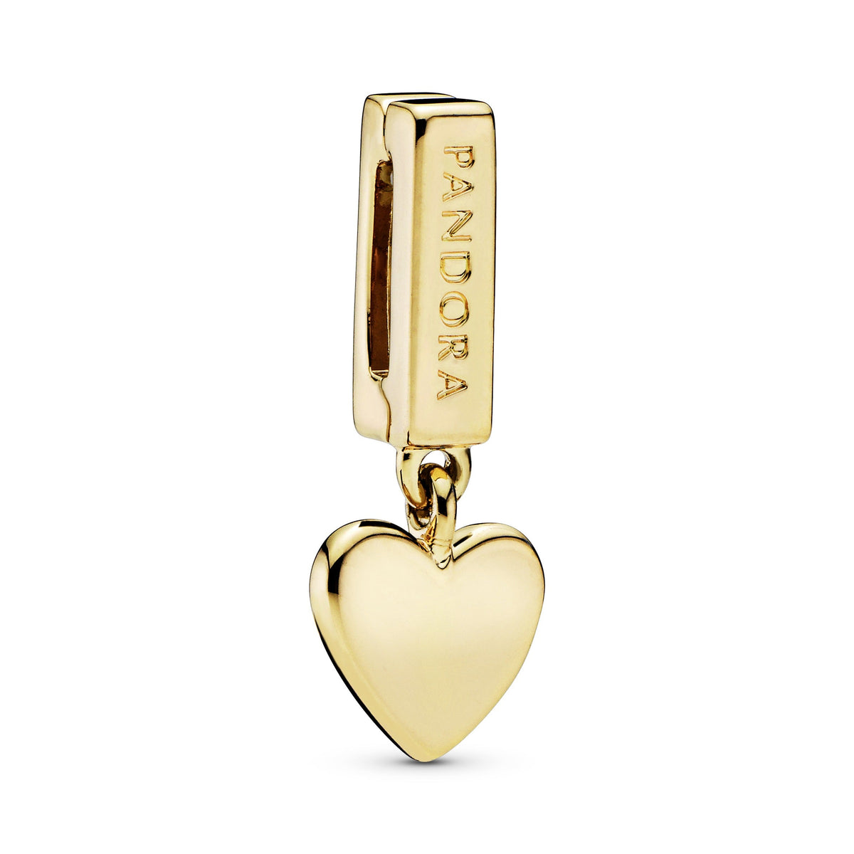 Clip Charm – 14k Gold-Plated – Pandora Reflexions Heart Dangle