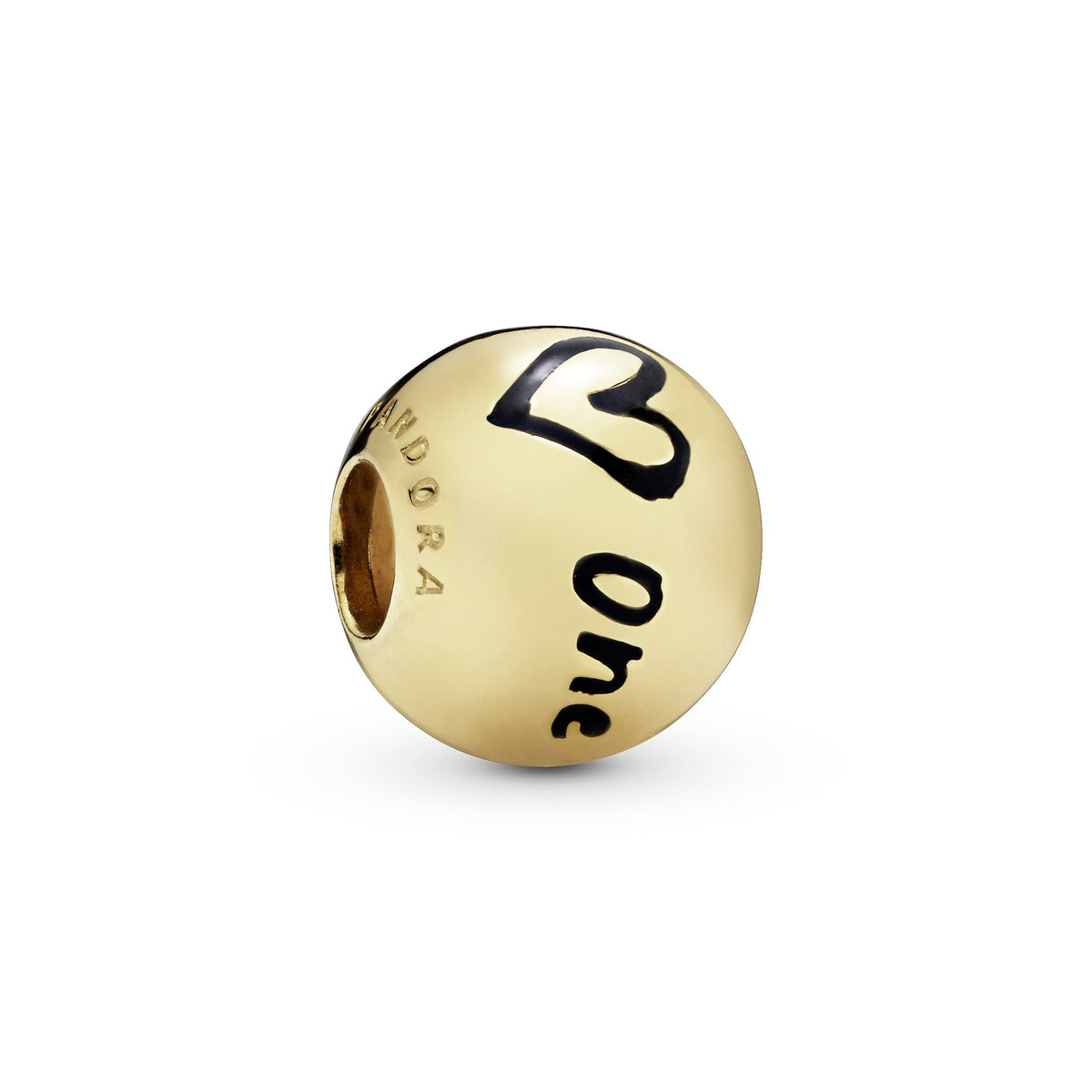 Charm – 14k Gold-Plated – Polished Script & Heart