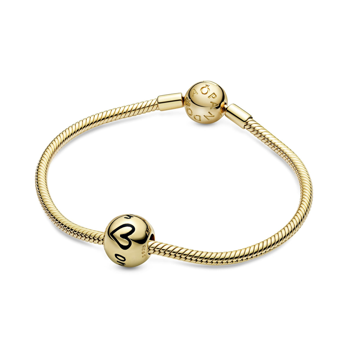 Charm – 14k Gold-Plated – Polished Script & Heart