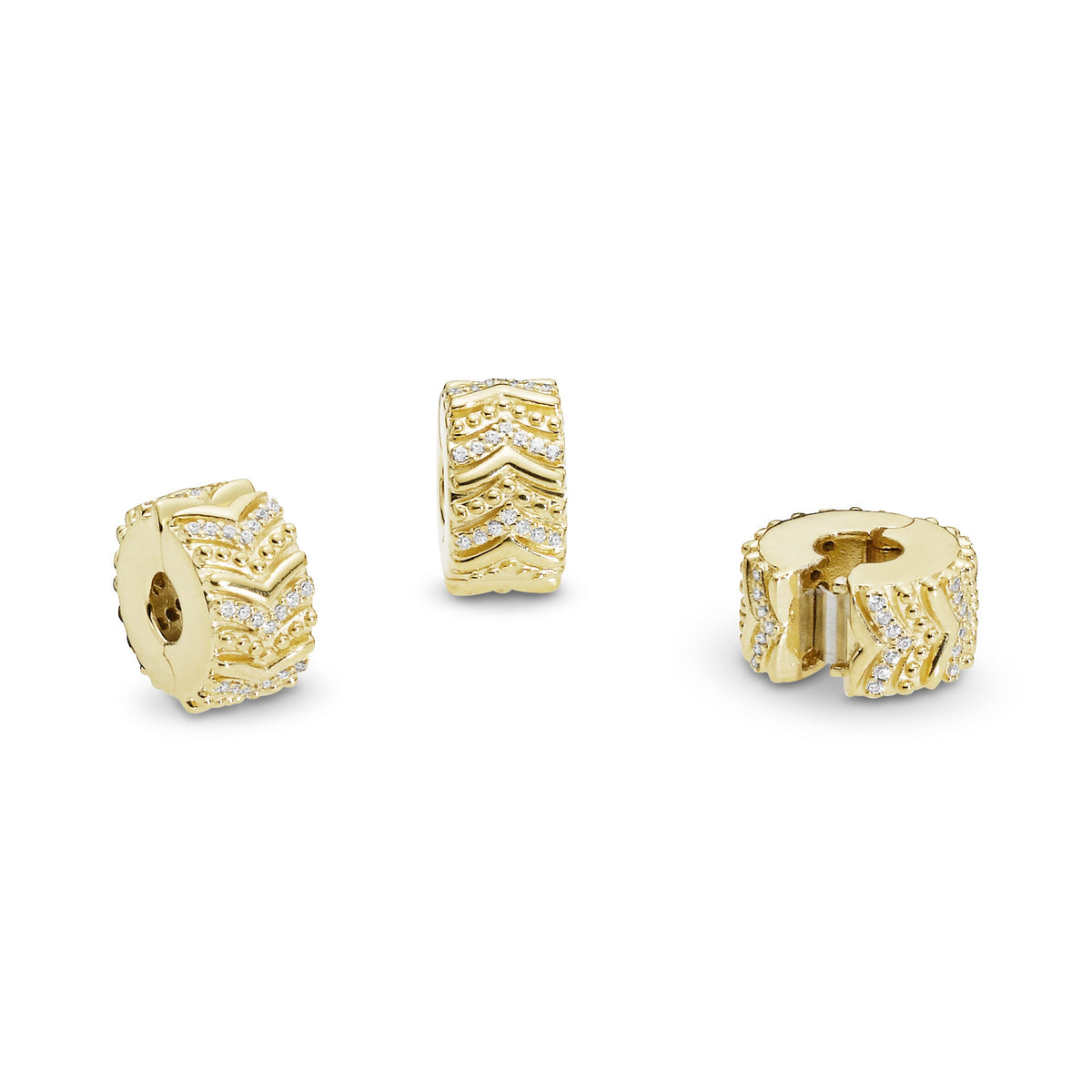 Clip Charm – 14k Gold-Plated – Sparkling Wishbone