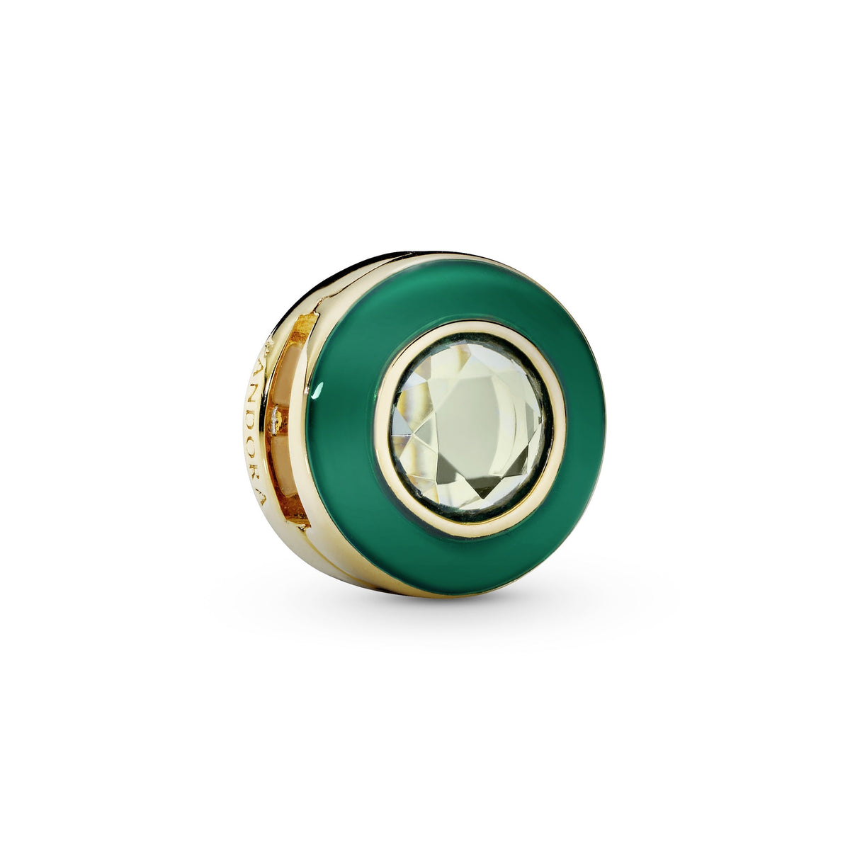 Clip Charm – 14k Gold-Plated – Green Circle