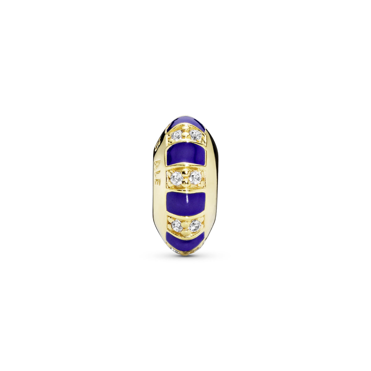 Charm – 14k Gold-Plated – Blue Stripes Spacer